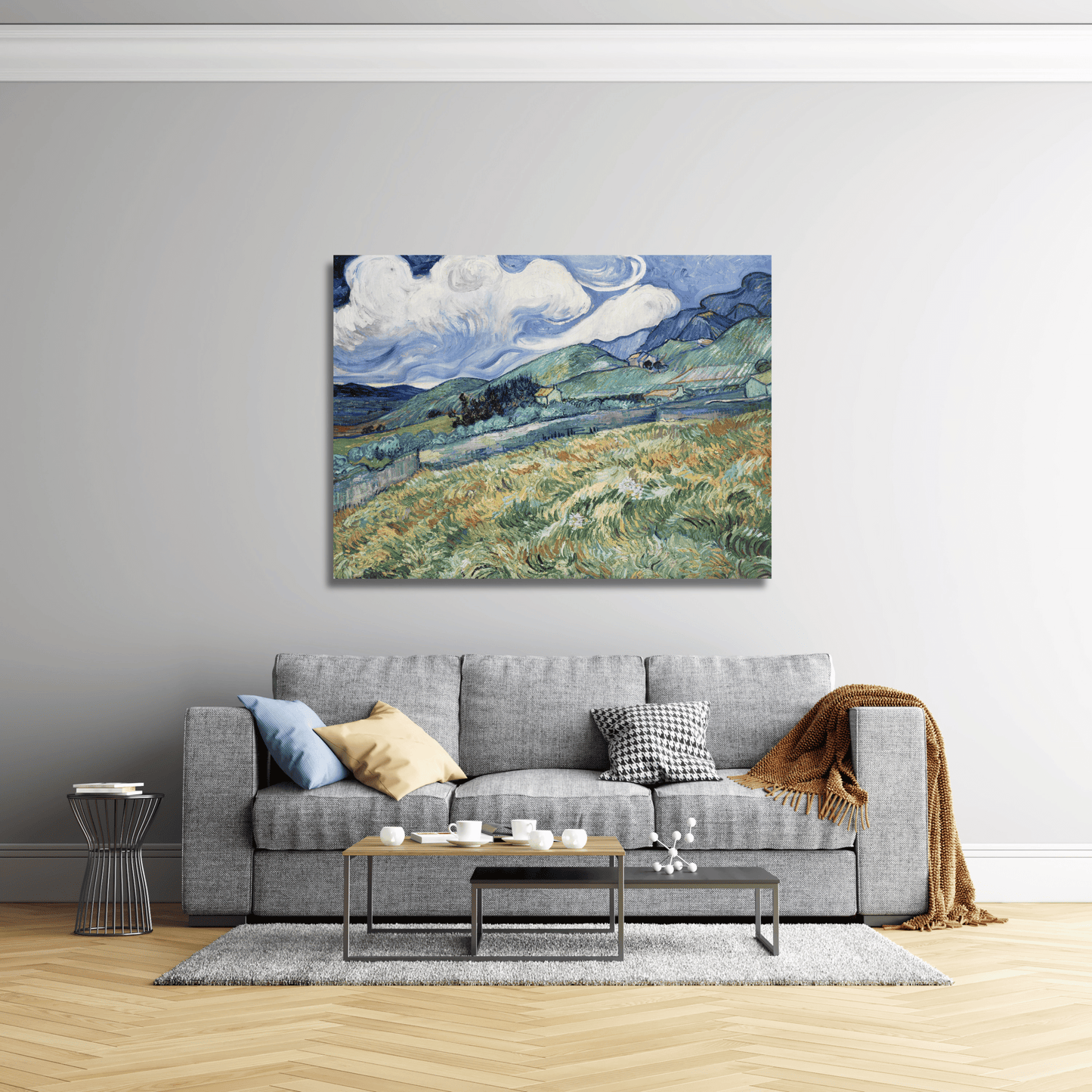 Paisaje montañoso detrás del hospital Saint-Paul - Vincent van Gogh (Horizontal)