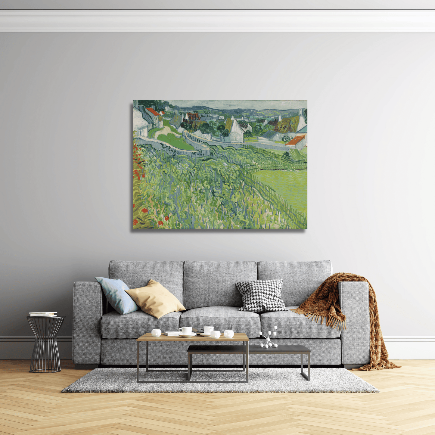 Viñedos con una vista de Auvers - Vincent van Gogh (Horizontal)