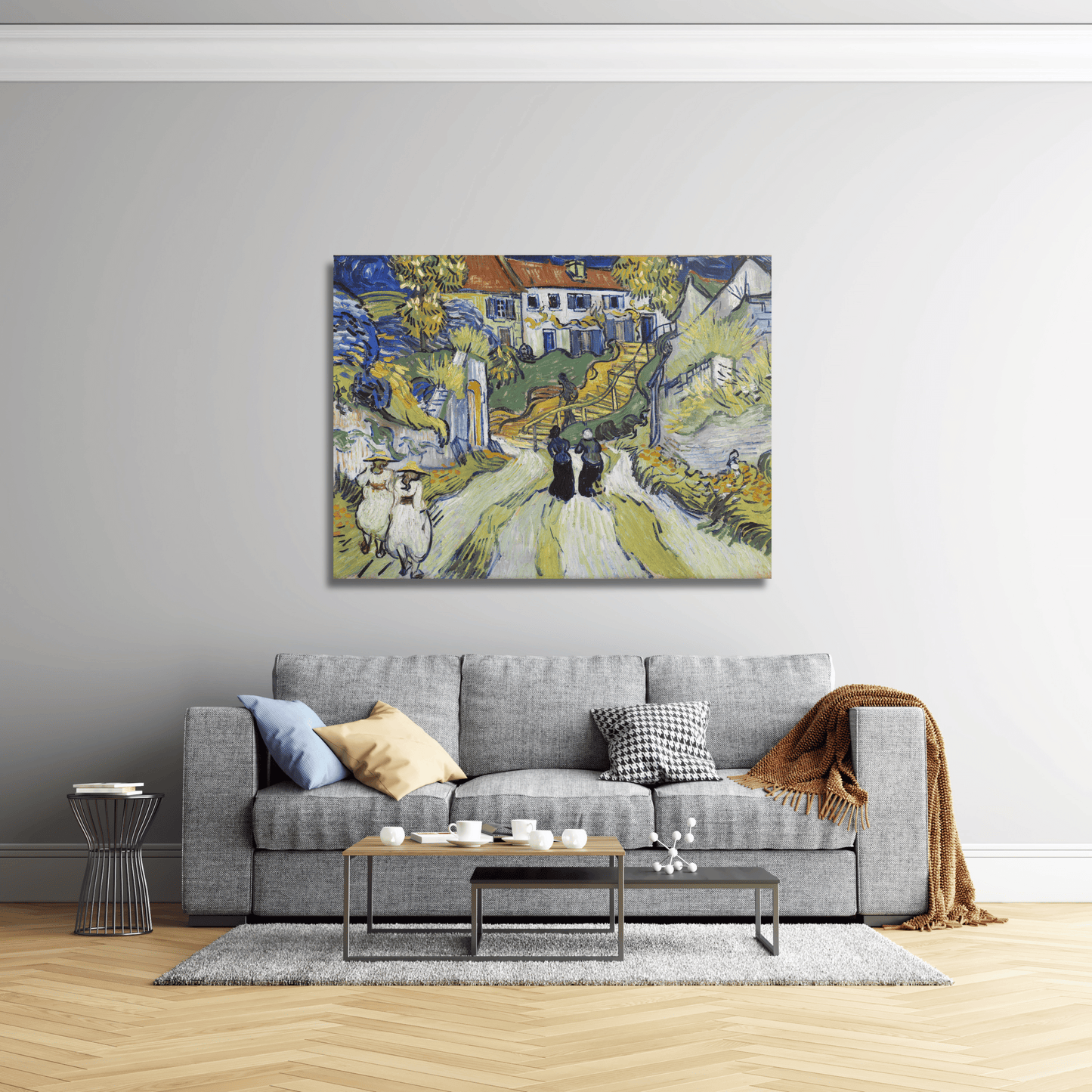 Calle y escalera en Auvers - Vincent van Gogh (Horizontal)