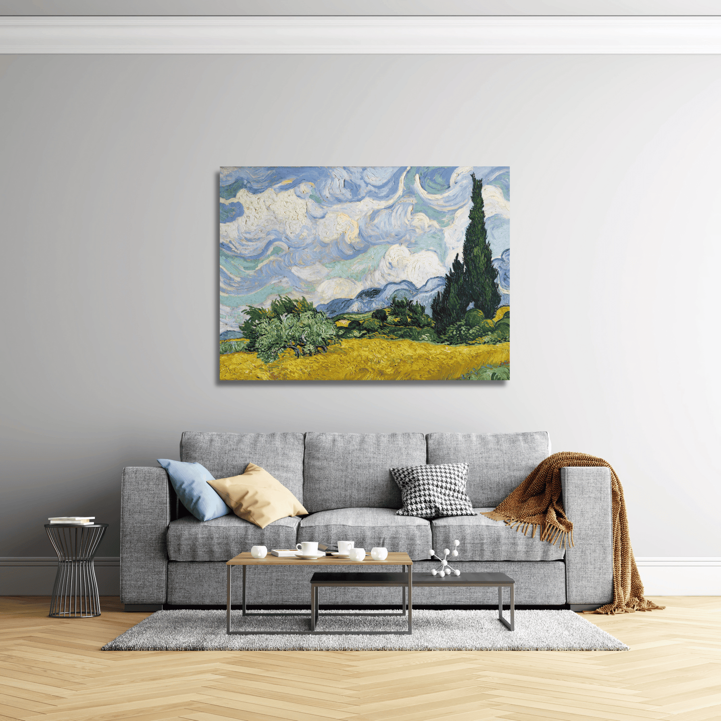Campo de trigo con cipreses - Vincent van Gogh (Horizontal)