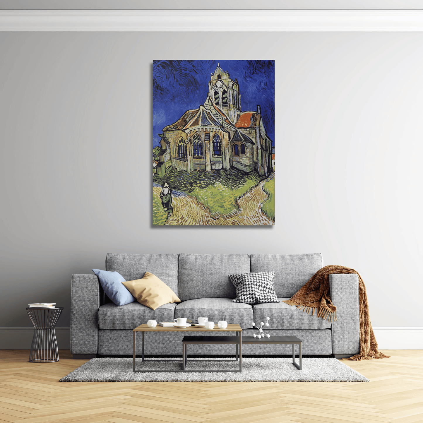 La iglesia de Auvers-sur-Oise - Vincent van Gogh (Vertical)