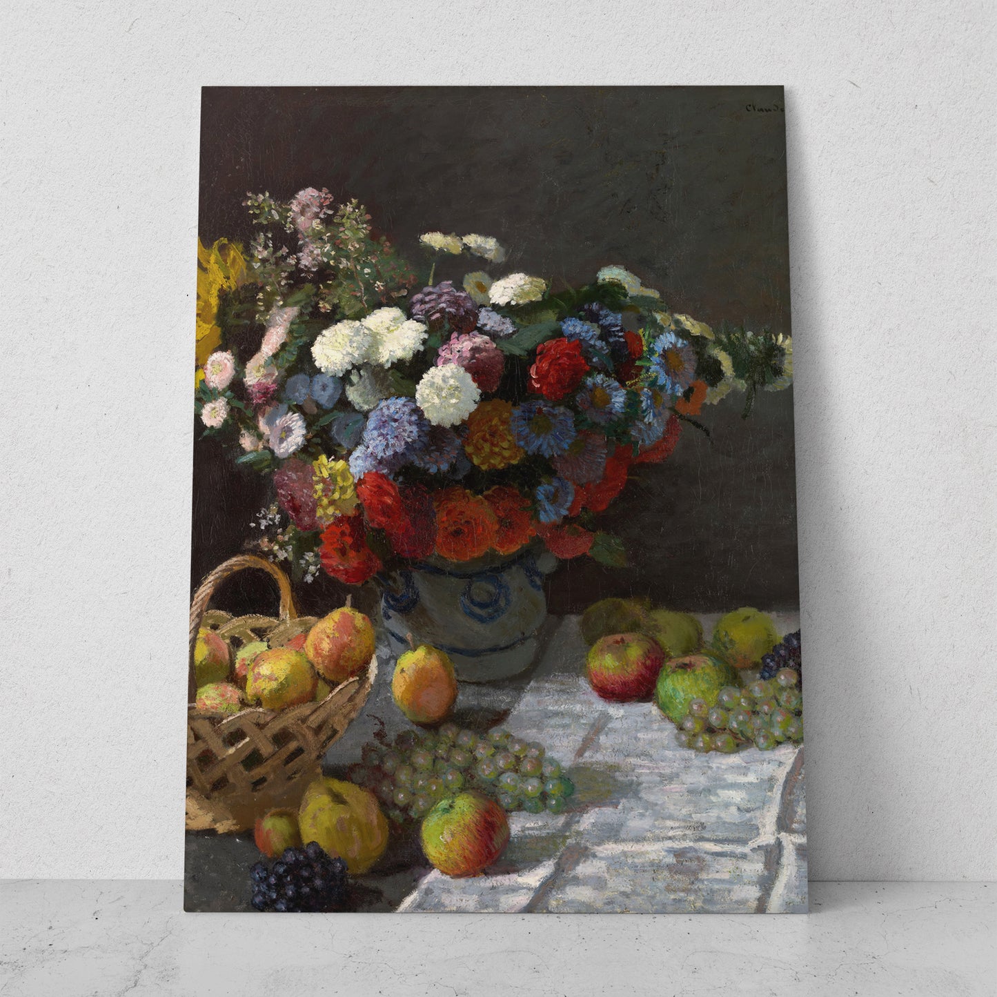 Naturaleza muerta con flores y frutas - Claude Monet (Vertical)