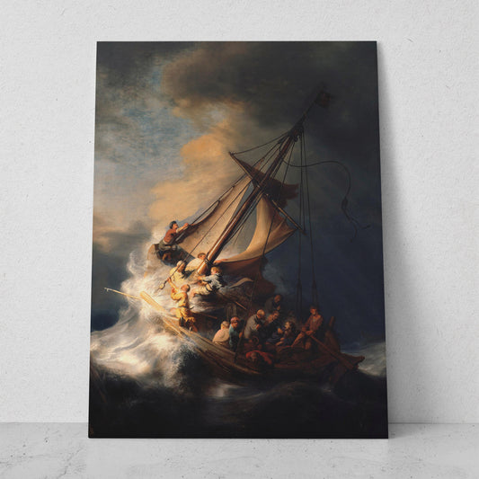 La tormenta en el mar de Galilea - Rembrandt (Vertical)
