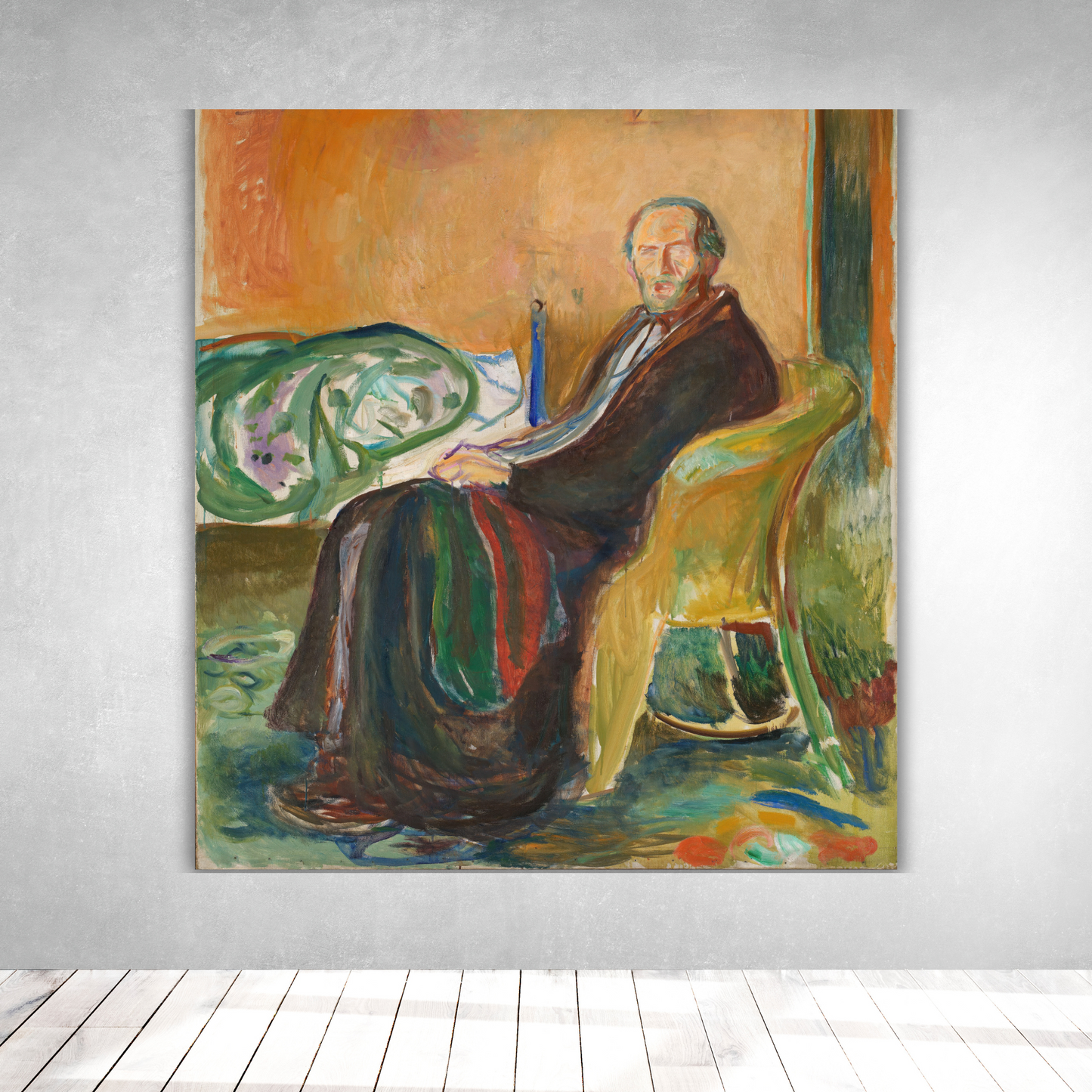 Autorretrato después de la gripe española - Edvard Munch (Cuadrado)