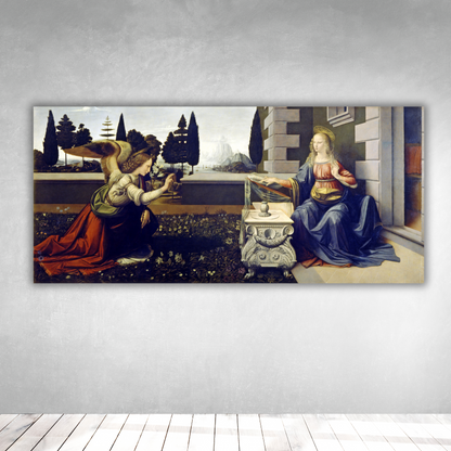 La Anunciación - Leonardo Da Vinci (Panorámico Horizontal)