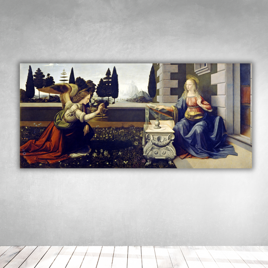 La Anunciación - Leonardo Da Vinci (Panorámico Horizontal)