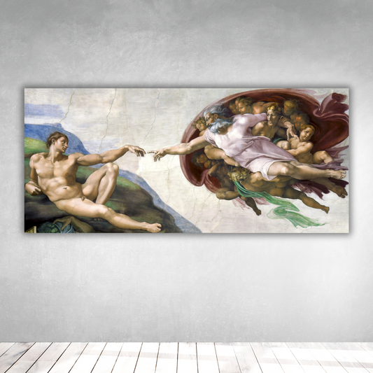 La Creación de Adán - Miguel Ángel / Michelangelo Buonarroti (Panorámico Horizontal)