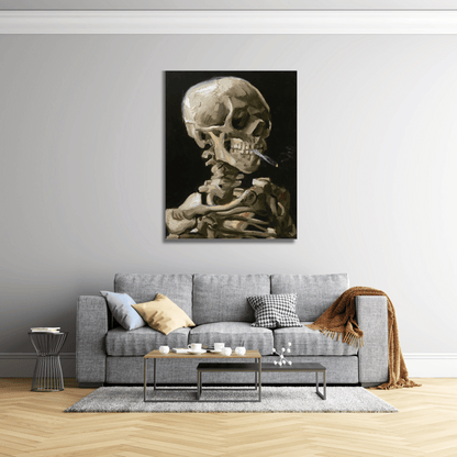 Calavera con cigarro encendido - Vincent van Gogh (Vertical)