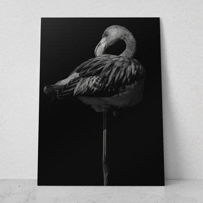 Flamingo fondo negro (Vertical) #AN04_02
