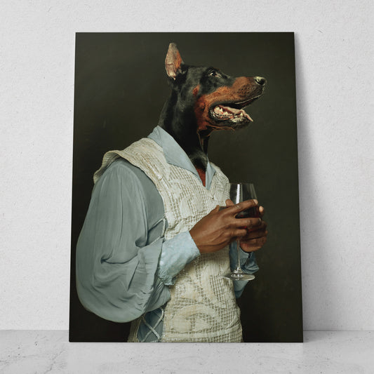 Perro tomando vino (Vertical) #AN06_005