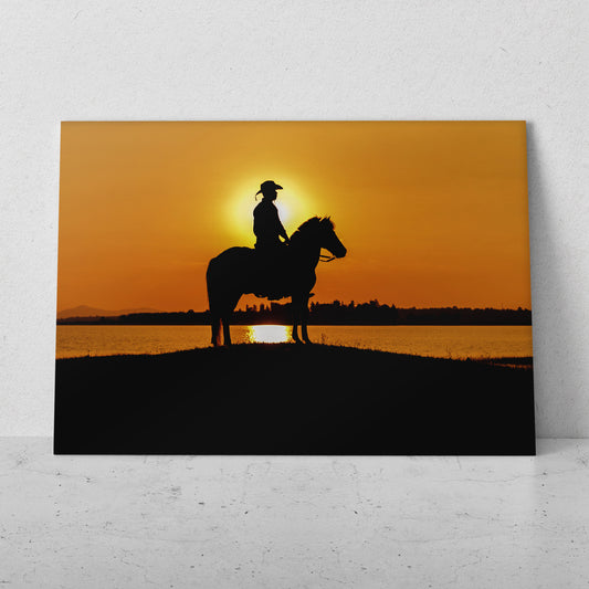 Jinete y caballo al atardecer (Horizontal) #AN07_33