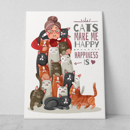 Cat´s make me happy - Gatos (Vertical) #AN12_073