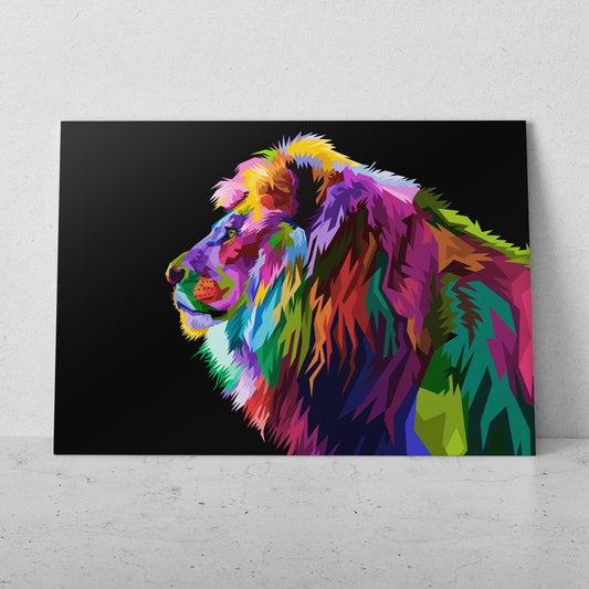 Ilustración león de perfil colores (Horizontal) #AN14_105