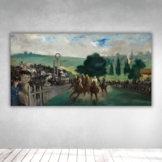 Carrera de caballos en Longchamp - Edouard Manet (Panorámico Horizontal)