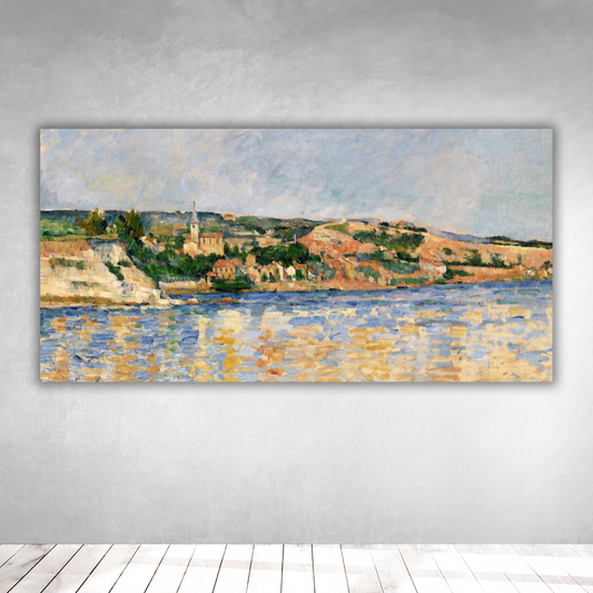 Aldea a la Orilla del Agua - Paul Cezanne (Panorámico Horizontal)