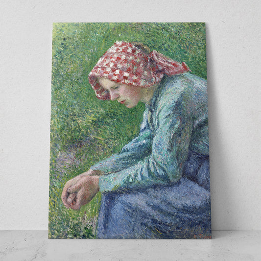 Una campesina sentada - Camille Pissarro (Vertical)
