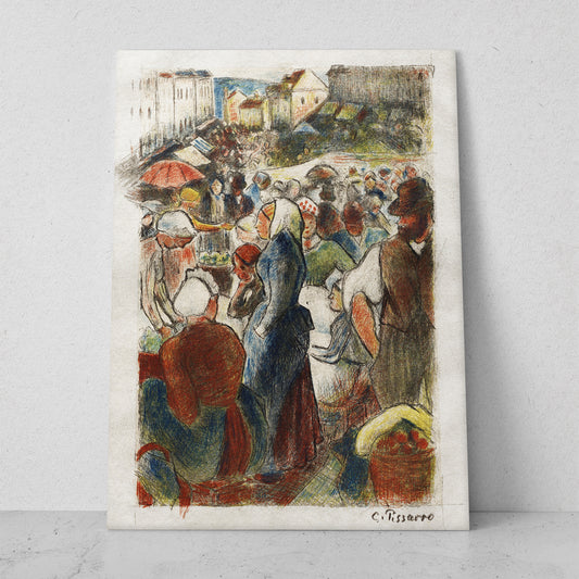 El mercado de aves en Gisors - Camille Pissarro (Vertical)