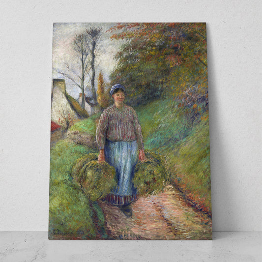 Campesina con dos fardos de heno - Camille Pissarro (Vertical)