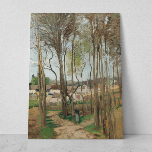 Un pueblo entre los árboles - Camille Pissarro (Vertical)