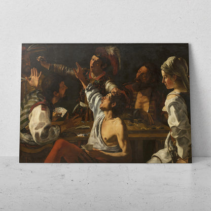 Jugadores de cartas y backgammon - Caravaggio (Horizontal)