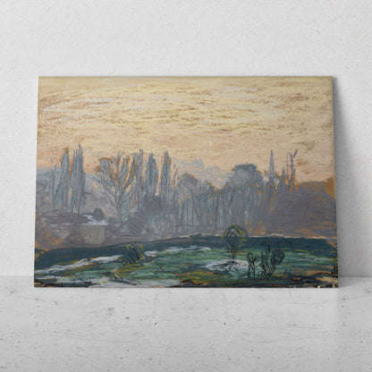 Paisaje invernal con cielo vespertino - Claude Monet (Horizontal)