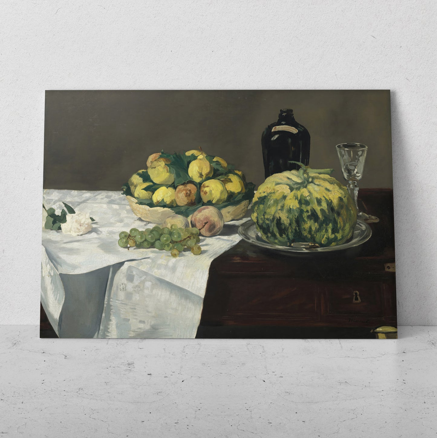 Bodegón con melón y melocotones - Edouard Manet (Horizontal)