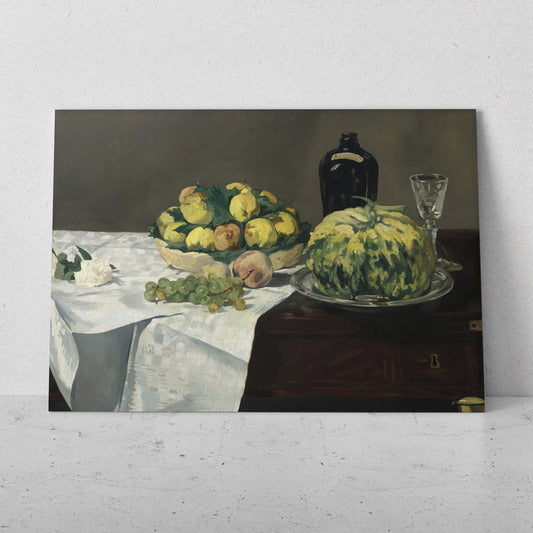 Bodegón con melón y melocotones - Edouard Manet (Horizontal)