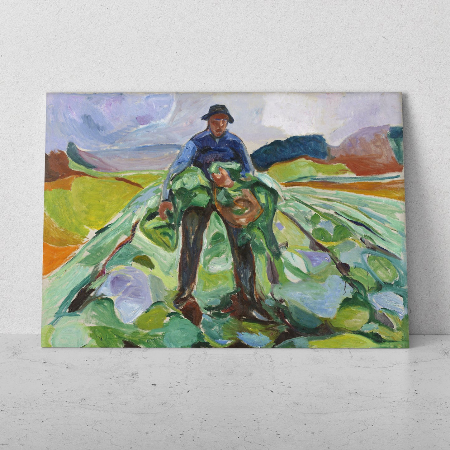 Hombre en el campo de coles - Edvard Munch (Horizontal)