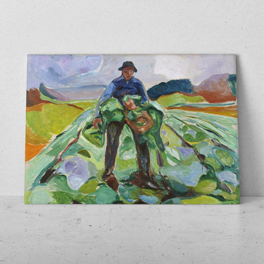 Hombre en el campo de coles - Edvard Munch (Horizontal)