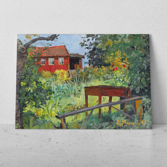 Jardín con casa roja - Edvard Munch (Horizontal)