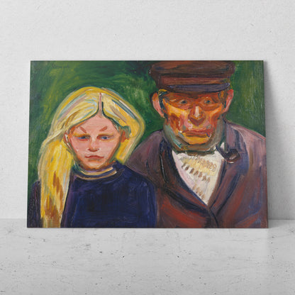 Viejo pescador y su hija - Edvard Munch (Horizontal)
