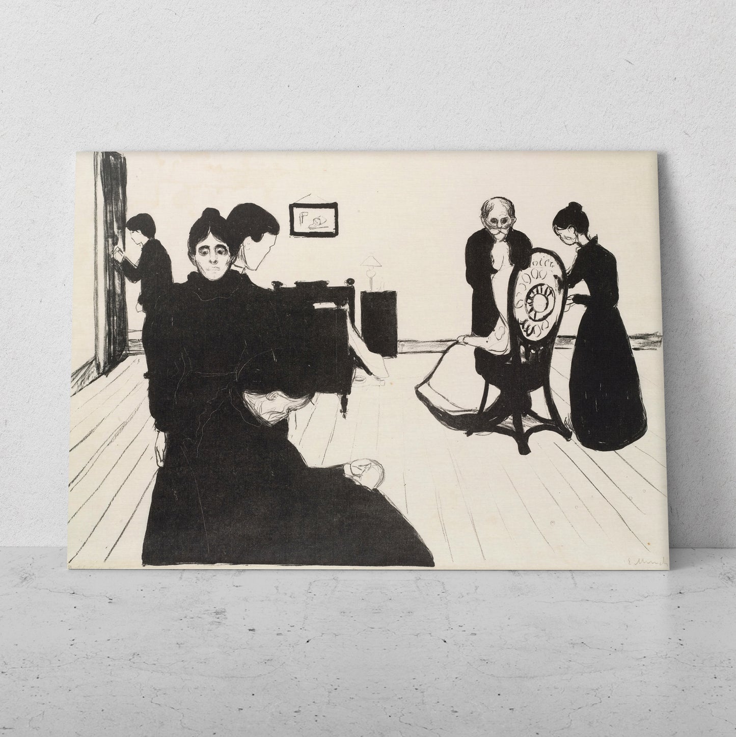 Muerte en la habitación del enfermo - Edvard Munch (Horizontal)