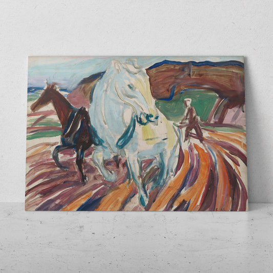 Caballos arando - Edvard Munch (Horizontal)
