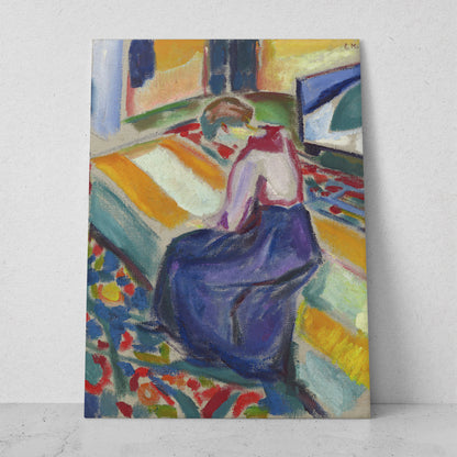 Mujer sentada en un sofá - Edvard Munch (Vertical)