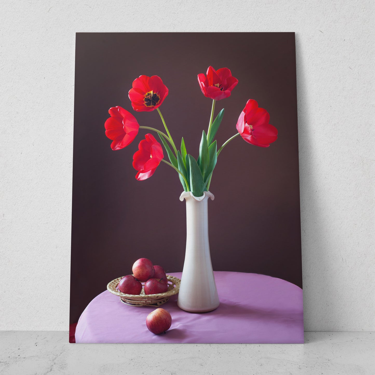 Tulipanes rojos en florero (Vertical) #FP_012