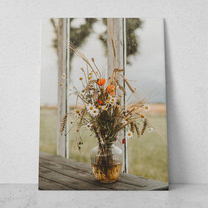 Florero con plantas de trigo (Vertical) #FP_036