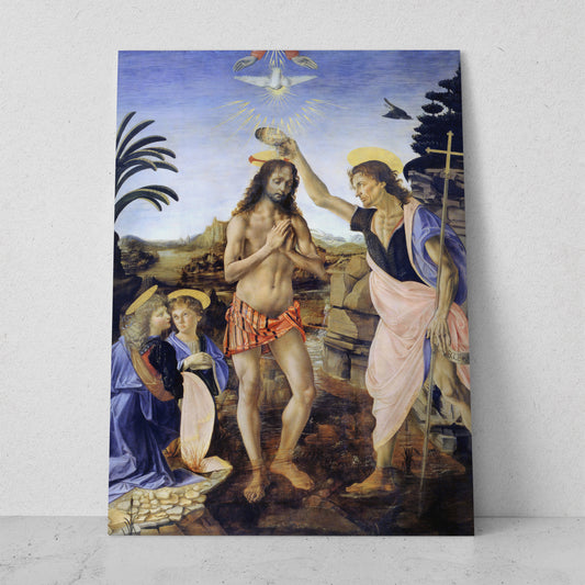 El Bautismo de Cristo - Leonardo Da Vinci (Vertical)