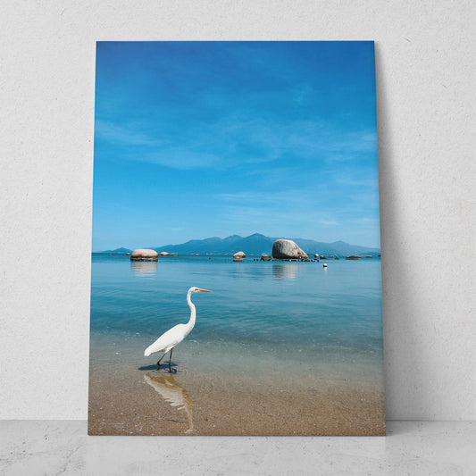 Paisaje de playa con garza (Vertical) #PN07_006