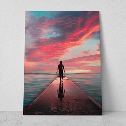 Caminando al atardecer en el mar (Vertical) #PN07_013