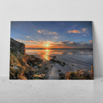 Atardecer en playa sobre las rocas (Horizontal) #PN07_036