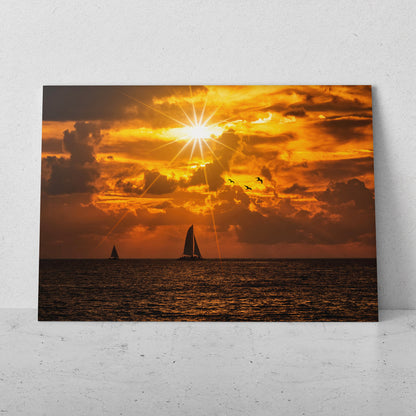 Atardecer en el mar con velero (Horizontal) #PN07_037