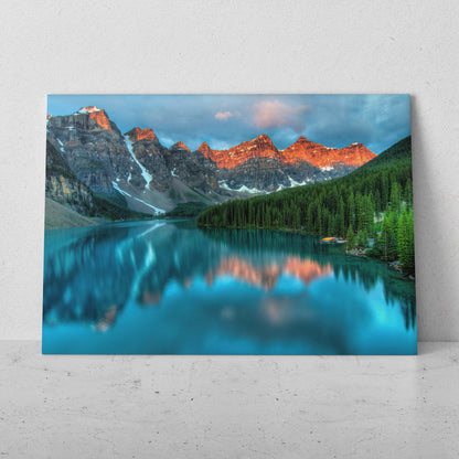 Lago bajo las montañas nevadas (Horizontal) #PN09_48