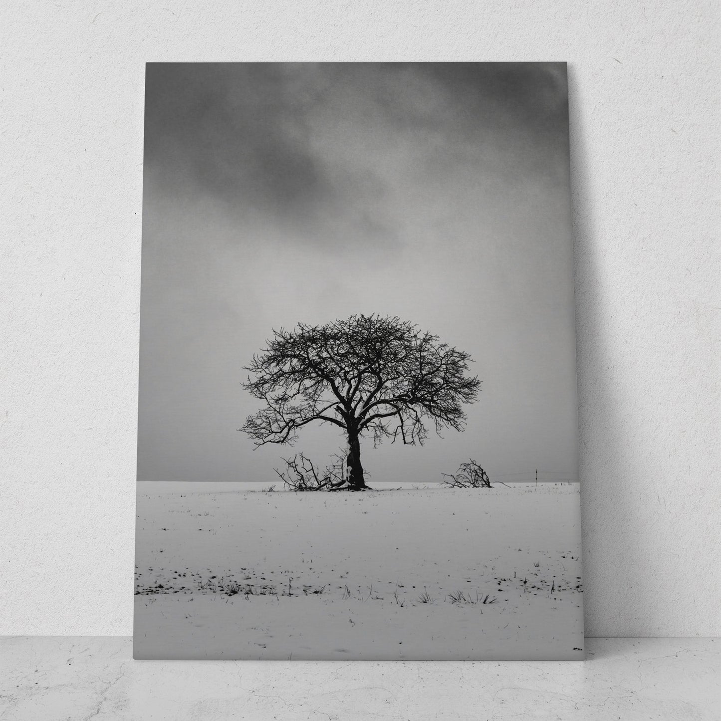 Arbol en la nieve blanco y negro (Vertical) #PN10_11