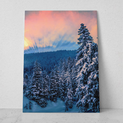 Árboles nevados al atardecer (Vertical) #PN10_20