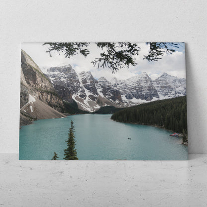 Lago azul bajo las montañas y la nieve (Horizontal) #PN10_34