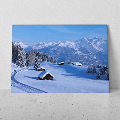 Cuatro cabañas bajo la nieve (Horizontal) #PN10_51