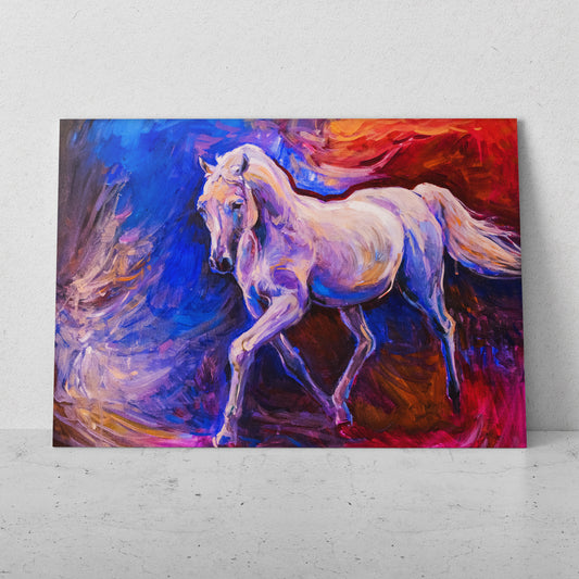 Ilustración de caballo blanco (Horizontal) #PO_35