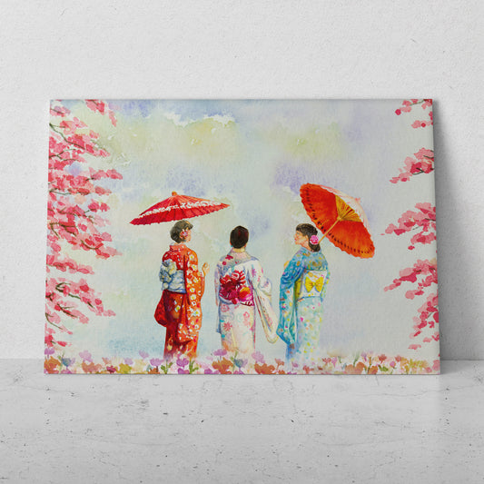 Mujeres chinas con sombrilla (Horizontal) #PO_46
