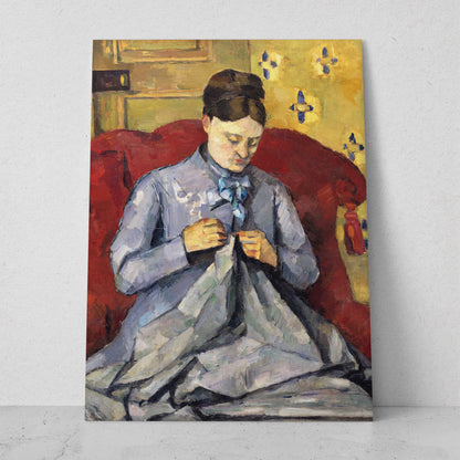 Madame Cézanne en un sillón rojo - Paul Cezanne (Vertical)