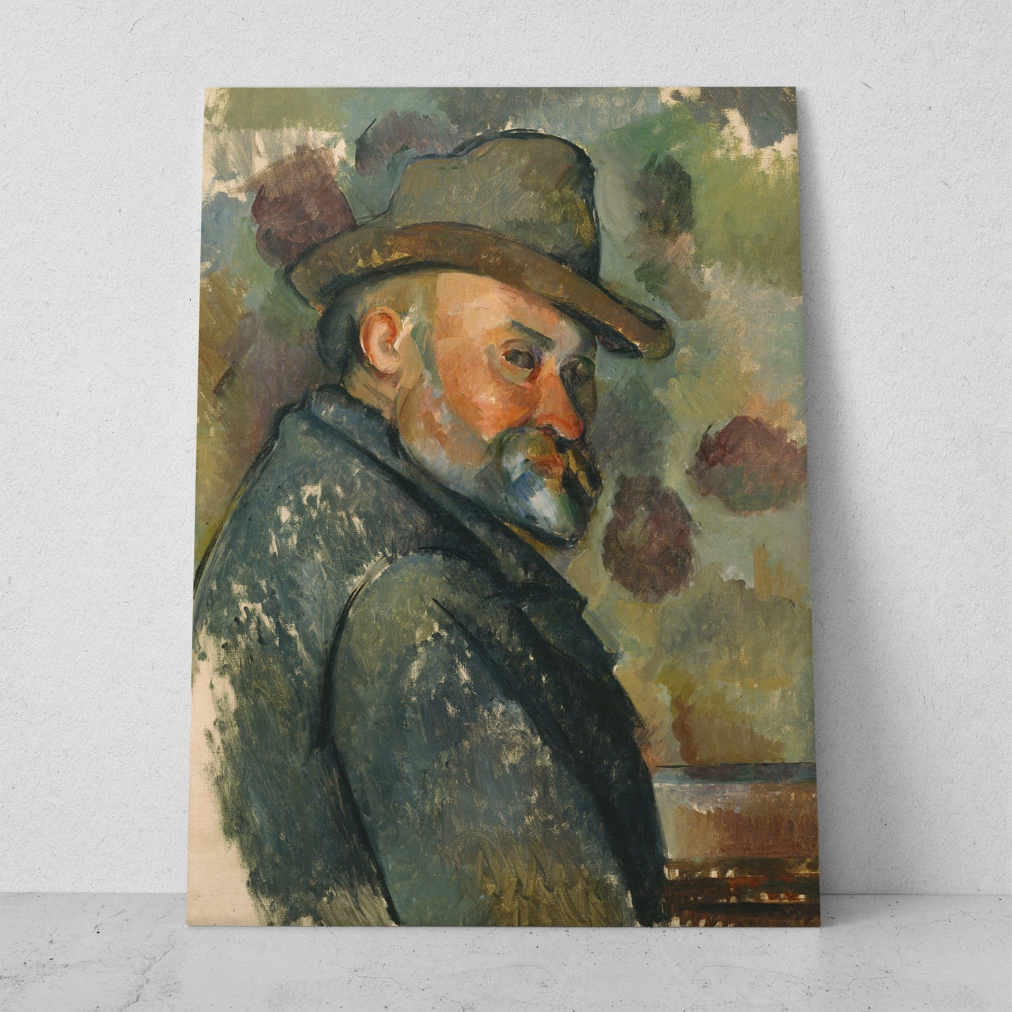 Autorretrato con sombrero arrugado - Paul Cezanne (Vertical)